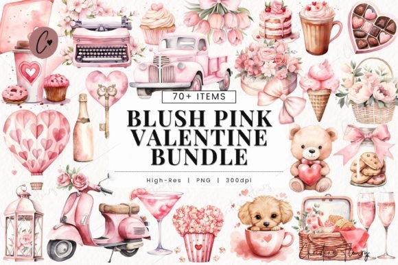 Download Huge Blush Pink Valentine Clipart Bundle - Blush pink Collection