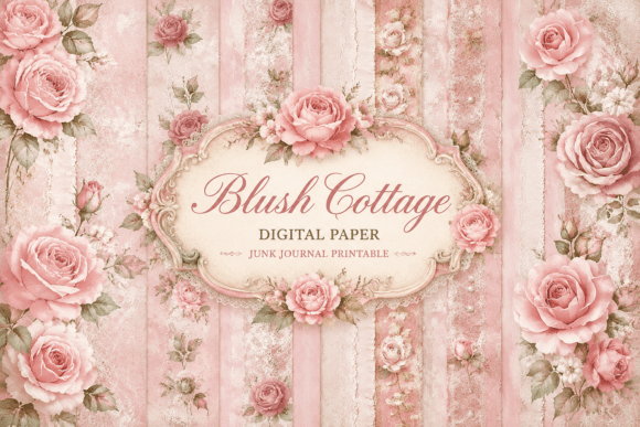 Download Blush Cottage Digital Paper - Premium Resources