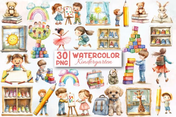 Download Watercolor Kindergarten Clipart - Kindergarten clipart Collection